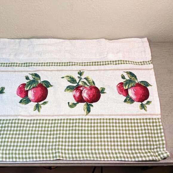 Apple & Gingham Window Valance 54"W x 16"L - Picture 4 of 4